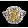 Image 4 : Platinum EGL Certified 4.78ctw Diamond Ring