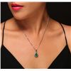 Image 1 : 14KT White Gold 3.75ct Emerald and Diamond Pendant With Chain