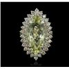 Image 4 : 14KT White Gold 10.86ct Amethyst and Diamond Ring