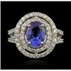 Image 4 : 14KT White Gold 1.82ct Tanzanite and Diamond Ring