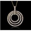 Image 4 : 14KT Yellow Gold 1.43ctw Diamond Pendant With Chain