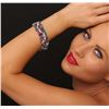 Image 1 : 18KT White Gold 32.00ctw Sapphire, Ruby, Emerald and Diamond Bracelet