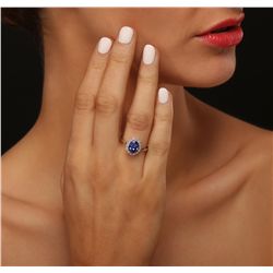 14KT Two-Tone Gold 1.83ct Tanzanite and Diamond Ring