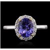 Image 4 : 14KT Two-Tone Gold 1.83ct Tanzanite and Diamond Ring
