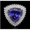 Image 5 : 14KT White Gold GIA Certified 18.78ct Tanzanite and Diamond Ring