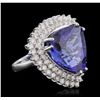 Image 6 : 14KT White Gold GIA Certified 18.78ct Tanzanite and Diamond Ring