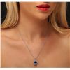 Image 1 : 14KT White Gold 3.47ct Tanzanite and Diamond Pendant With Chain