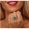 Image 3 : 14KT White Gold 3.84ct Emerald and Diamond Ring