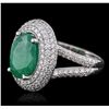 Image 6 : 14KT White Gold 3.84ct Emerald and Diamond Ring