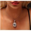 Image 1 : 14KT White Gold 17.88ct Aquamarine and Diamond Pendant With Chain