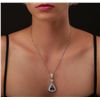 Image 1 : 14KT White Gold 7.37ct Tanzanite and Diamond Pendant With Chain