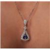 Image 2 : 14KT White Gold 7.37ct Tanzanite and Diamond Pendant With Chain