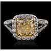 Image 5 : Platinum and 18KT Yellow Gold EGL Certified 3.57ctw Diamond Ring