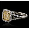 Image 6 : Platinum and 18KT Yellow Gold EGL Certified 3.57ctw Diamond Ring