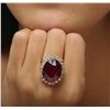 Image 3 : 14KT Yellow Gold 20.93ct Ruby and Diamond Ring