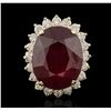 Image 4 : 14KT Yellow Gold 20.93ct Ruby and Diamond Ring
