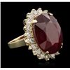 Image 5 : 14KT Yellow Gold 20.93ct Ruby and Diamond Ring