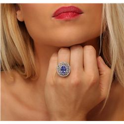 14KT White Gold 3.60ct Tanzanite and Diamond Ring