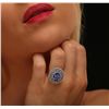Image 2 : 14KT White Gold 3.60ct Tanzanite and Diamond Ring