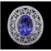 Image 4 : 14KT White Gold 3.60ct Tanzanite and Diamond Ring