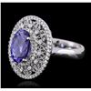 Image 5 : 14KT White Gold 3.60ct Tanzanite and Diamond Ring