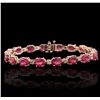 Image 4 : 14KT Rose Gold 17.82ctw Ruby and Diamond Bracelet