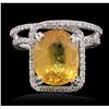 Image 4 : 18KT White Gold 5.00ct Sapphire and Diamond Ring