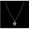 Image 4 : 14KT Two-Tone Gold 1.53ct Ruby and Diamond Pendant With Chain
