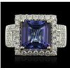 Image 4 : 14KT Two-Tone Gold 4.23ct Tanzanite and Diamond Ring