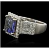 Image 5 : 14KT Two-Tone Gold 4.23ct Tanzanite and Diamond Ring