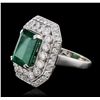 Image 6 : 14KT White Gold 6.33ct Emerald and Diamond Ring