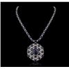 Image 4 : 14KT White Gold 196.43ctw Sapphire Necklace