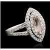 Image 5 : 14KT White Gold 1.20ct Morganite and Diamond Ring