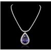 Image 4 : 14KT White Gold 69.66ct GIA Certified Tanzanite and Diamond Necklace