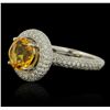Image 5 : 14KT White Gold 2.70ct Citrine and Diamond Ring