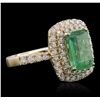 Image 5 : 14KT Yellow Gold 2.03ct Emerald and Diamond Ring