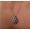 Image 2 : 14KT White Gold 9.54ctw Tanzanite and Diamond Pendant With Chain