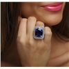 Image 2 : 18KT White Gold GIA Certified 21.75ct Tanzanite and Diamond Ring