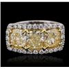 Image 4 : Platinum and 18KT Yellow Gold EGL Certified 5.27ctw Diamond Ring