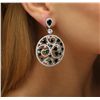 Image 2 : 18KT White Gold 11.64ctw Tsavorite and Diamond Earrings