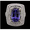 Image 4 : 14KT Yellow and White Gold 8.13ct Tanzanite and Diamond Ring