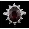 Image 4 : 14KT White Gold 7.74ct Ruby and Diamond Ring