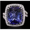 Image 4 : 18KT White Gold GIA Certified 10.65ct Tanzanite and Diamond Ring