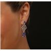 Image 1 : 14KT White Gold 7.65ctw Tanzanite and Diamond Earrings