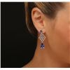 Image 3 : 14KT White Gold 7.65ctw Tanzanite and Diamond Earrings