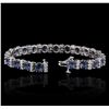 Image 8 : 14KT White Gold 13.23ctw Sapphire and Diamond Bracelet