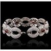 Image 9 : 18KT White Gold 8.16ctw Ruby and Diamond Bracelet