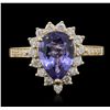 Image 4 : 14KT Yellow Gold 2.86ct Tanzanite and Diamond Ring