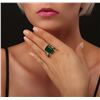 Image 2 : 14KT Two-Tone 12.09ct Emerald and Diamond Ring