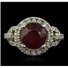 Image 4 : 14KT White Gold 4.88ct Ruby and Diamond Ring